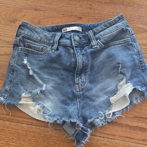 SO Blue Distressed Jean Shorts